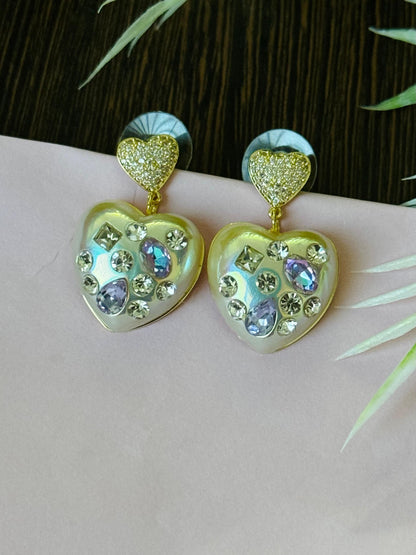 Radiant Heart CZ Dangle Earrings