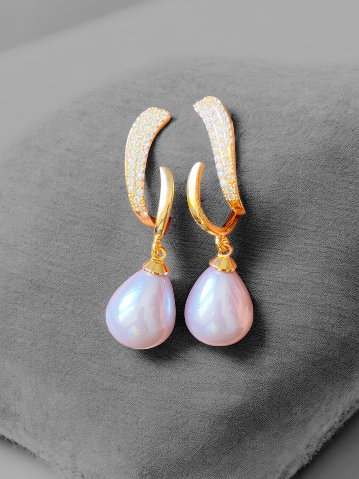 Elegant CZ Opal Drop Earrings