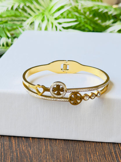 Harmony Gold-Plated Anti-tarnish Charm Kada Bracelet