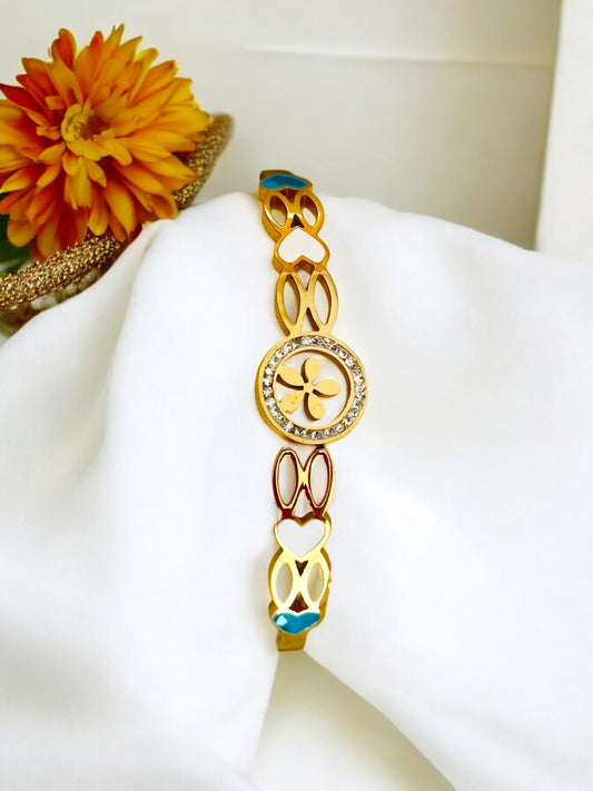 Blossom Gold-Plated Kada Bracelet