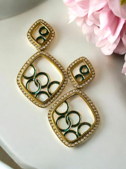 Interlocking Circles Statement Earrings