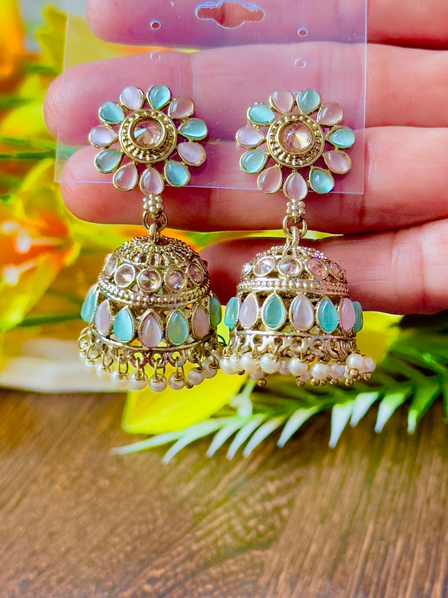 Pushp Pastel Jhumka Earrings