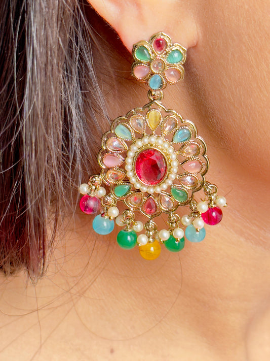 Multicolor Abhiri Chandbali Earrings