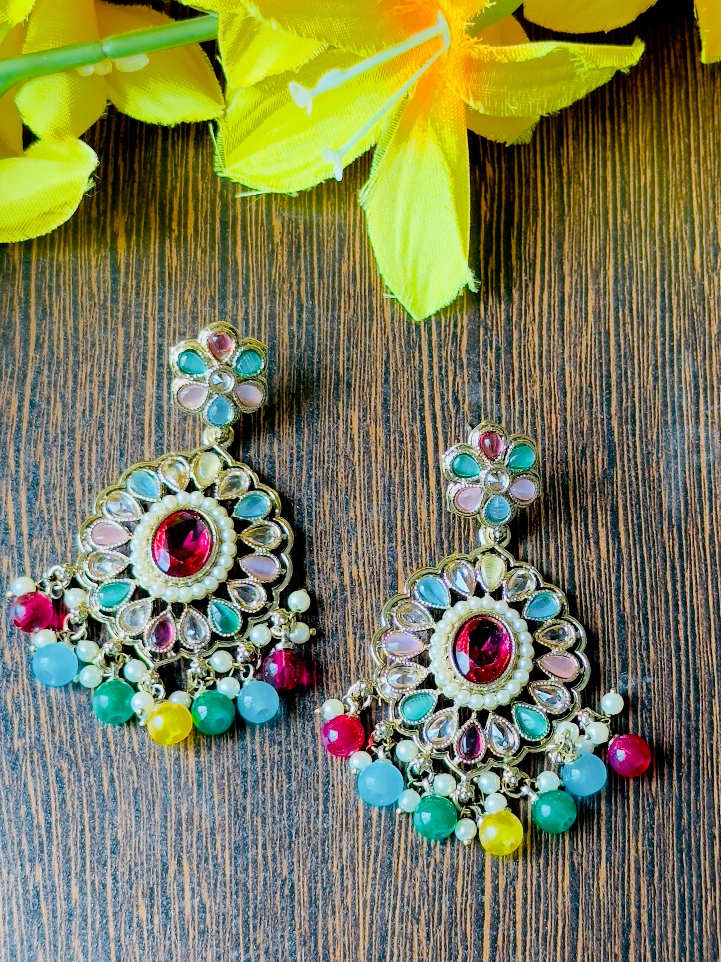 Multicolor Abhiri Chandbali Earrings