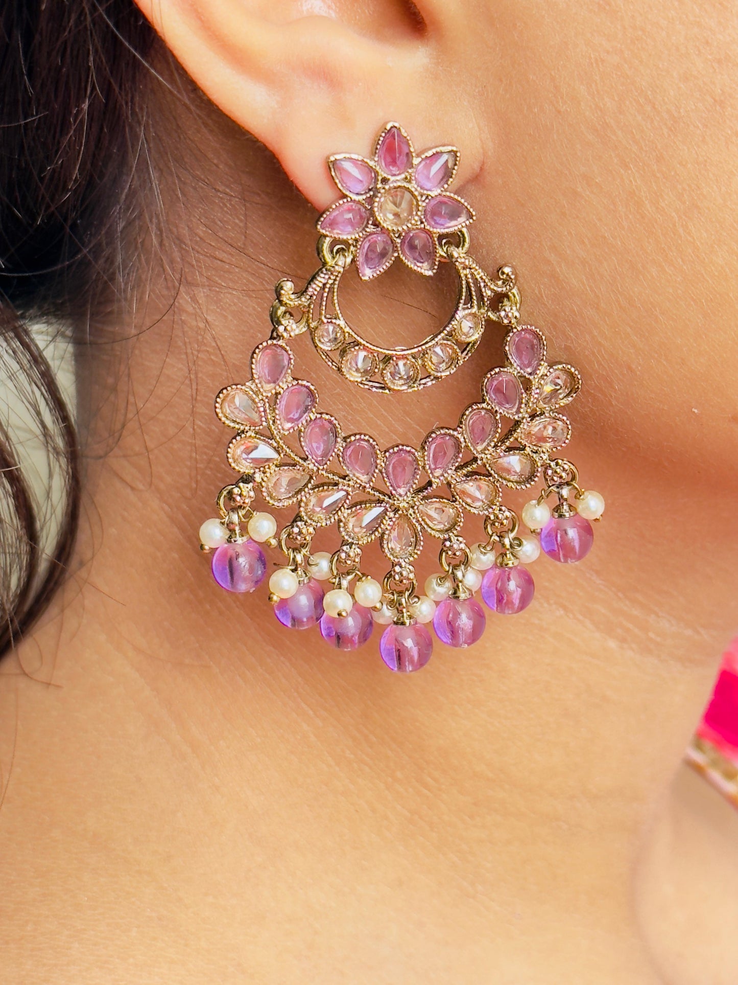 Lavender Gold Tara Chandelier Earrings