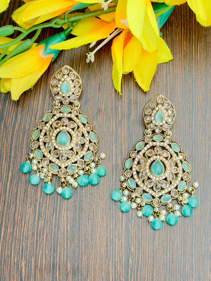 Mint Green Shosha Chandbali Earrings