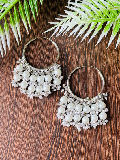 Chandani Beaded Hoop Jhumkas