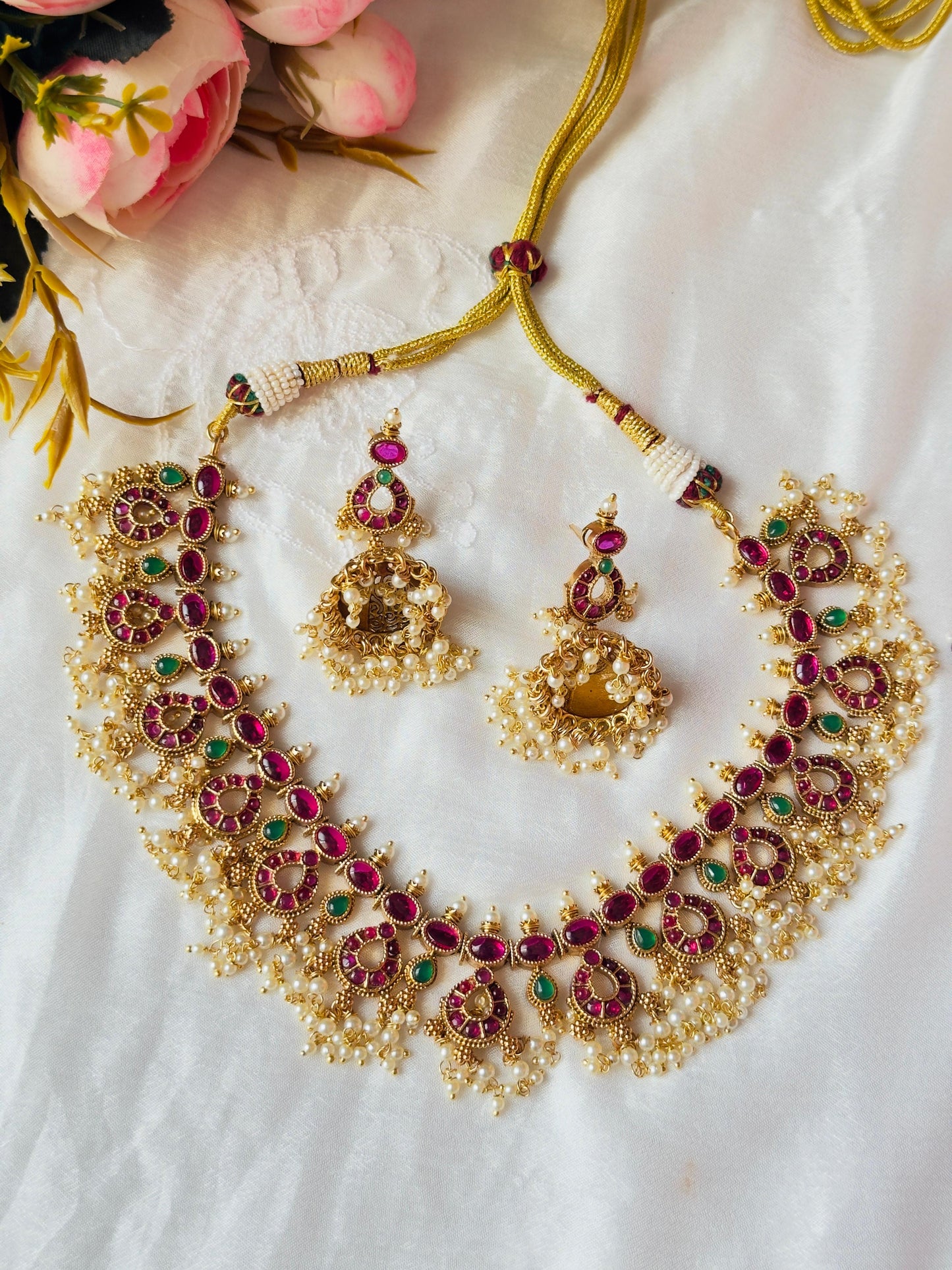 Sridevi Antique Necklace Set