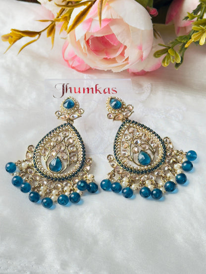 Blue Prati Traditional Jhumkas