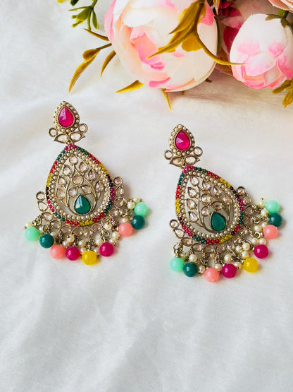 Multicolor Prati Traditional Jhumkas