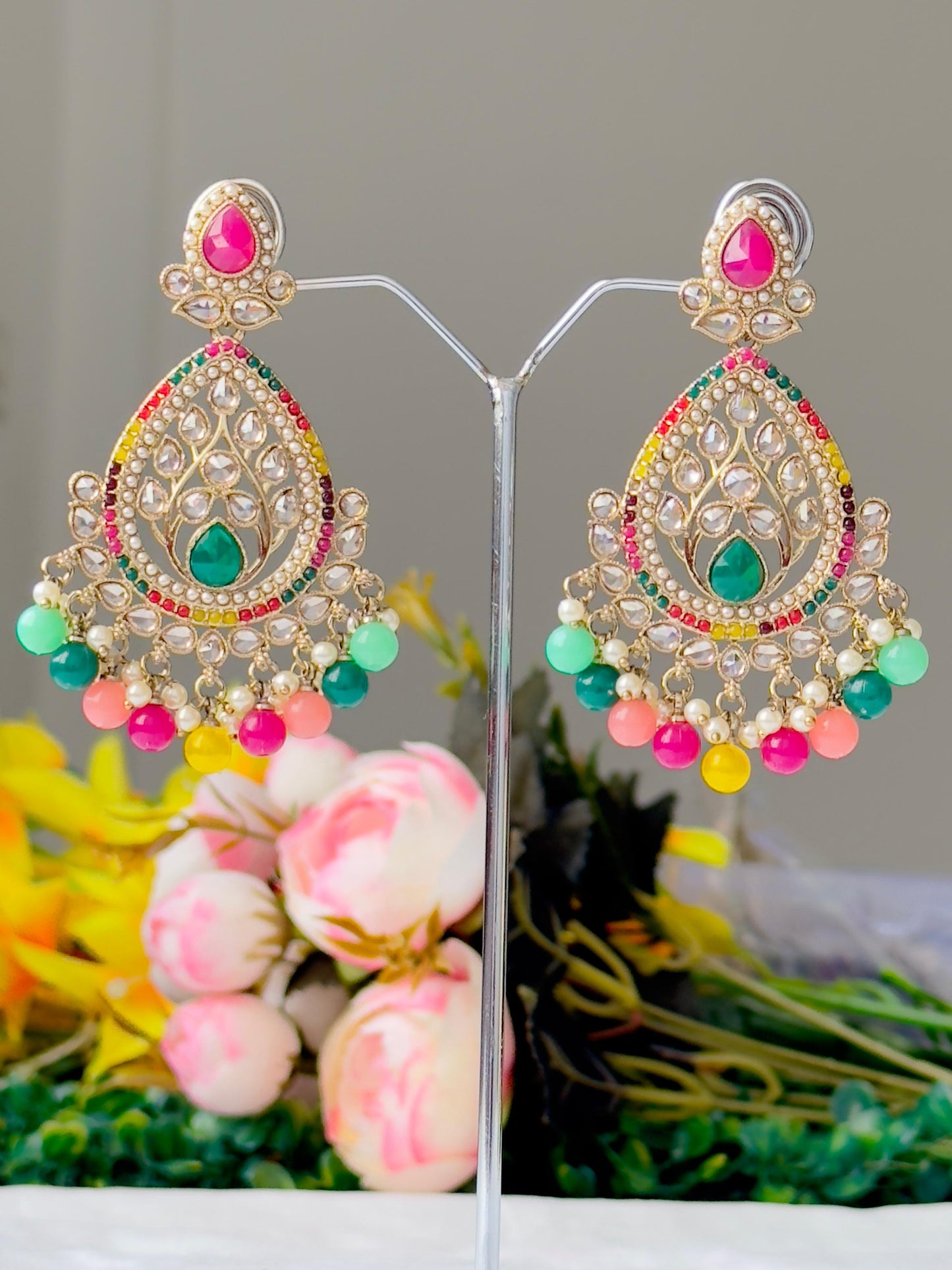 Multicolor Prati Traditional Jhumkas