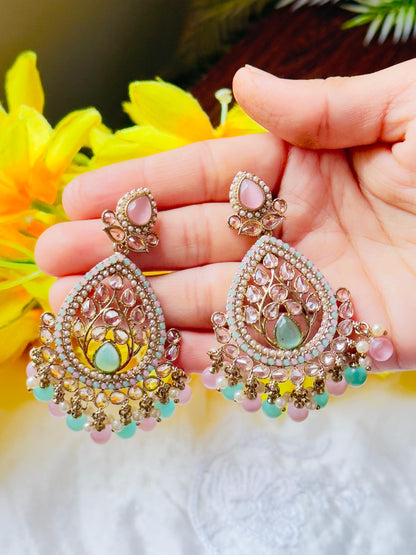 White Prati Tradition Jhumkas