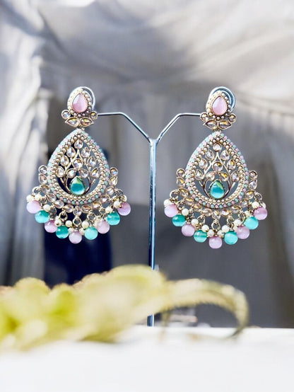 Blue Prati Traditional Jhumkas