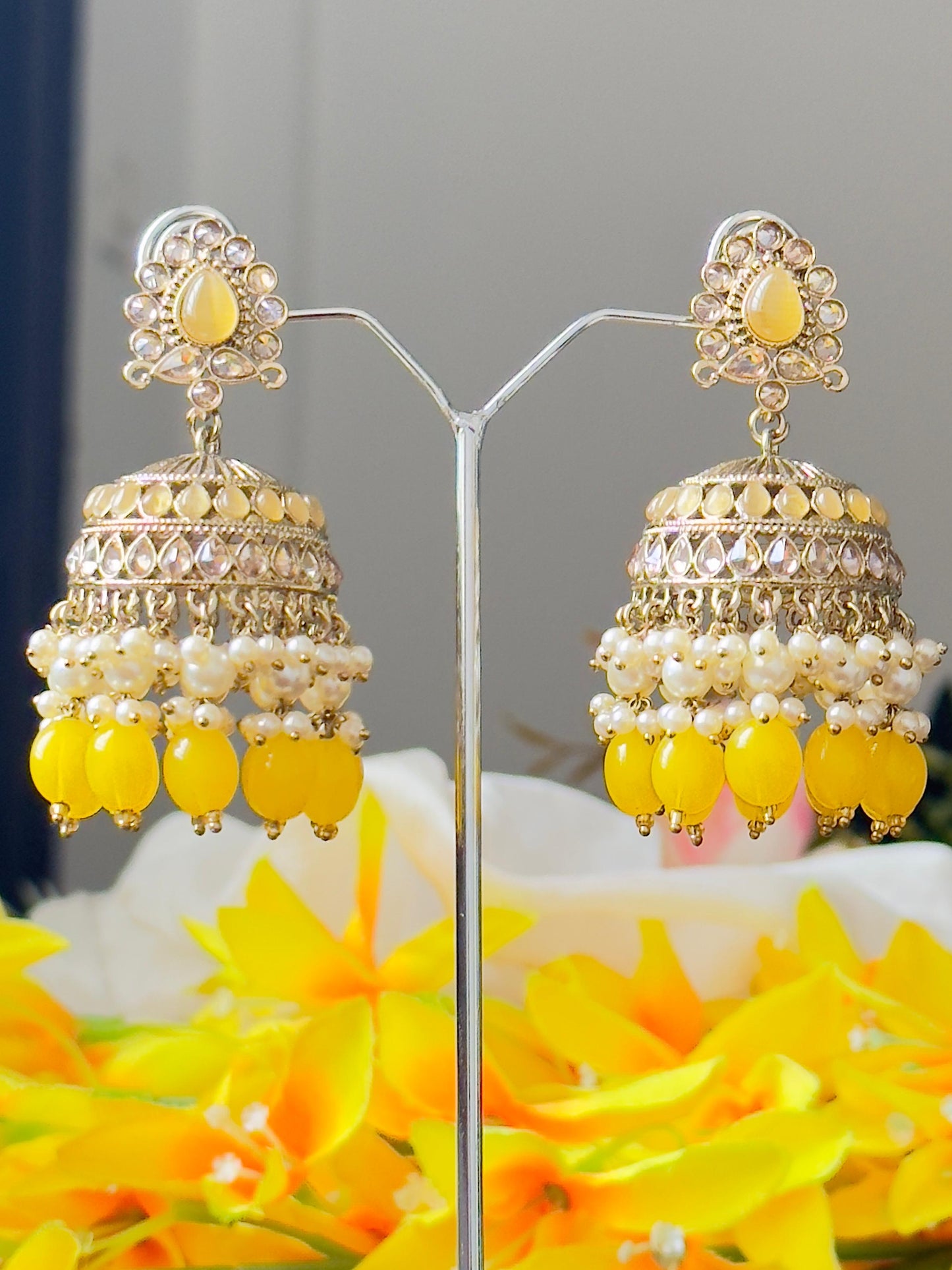 Haldwani Beaded Jhumka Earrings