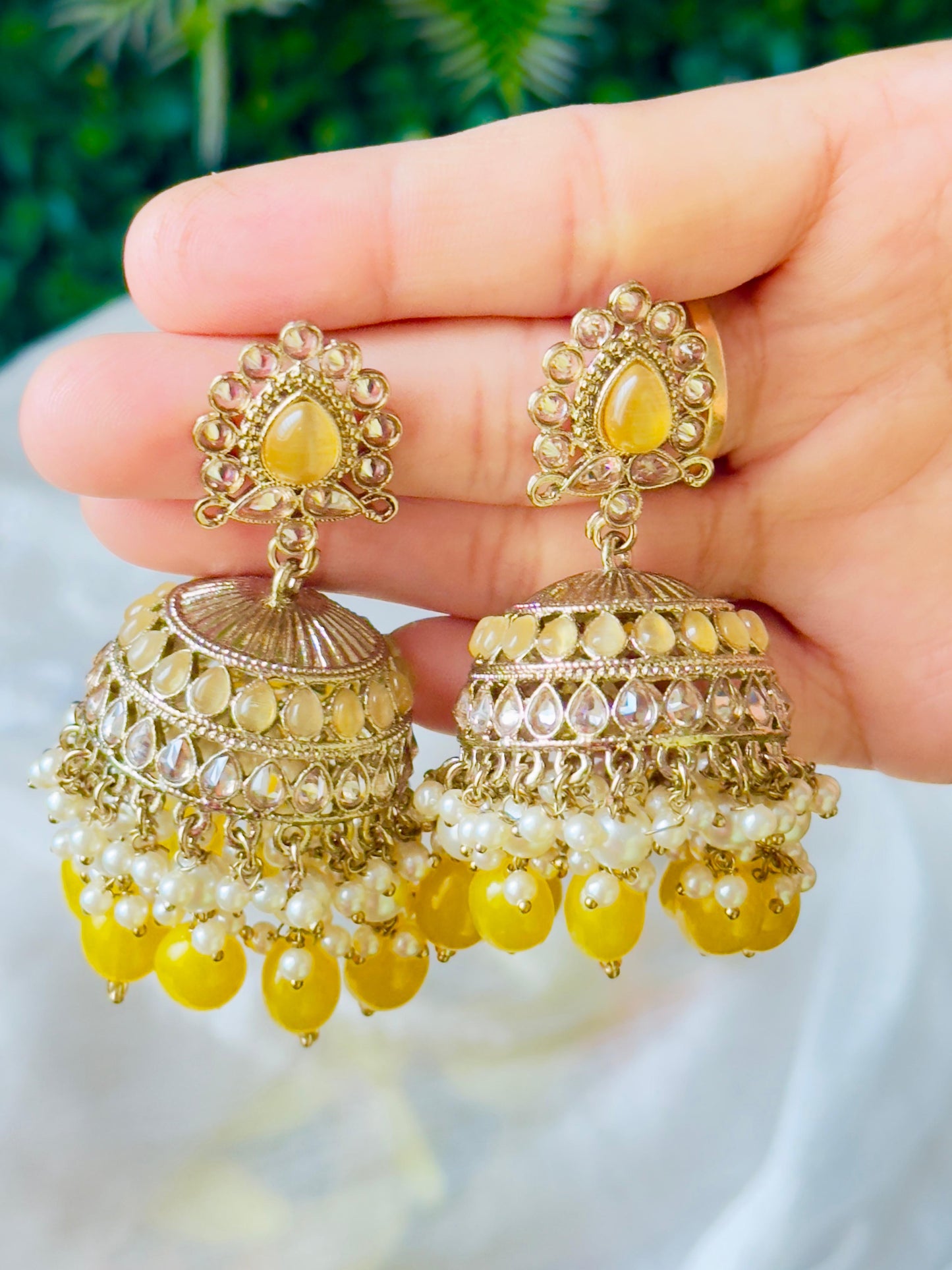 Haldwani Beaded Jhumka Earrings