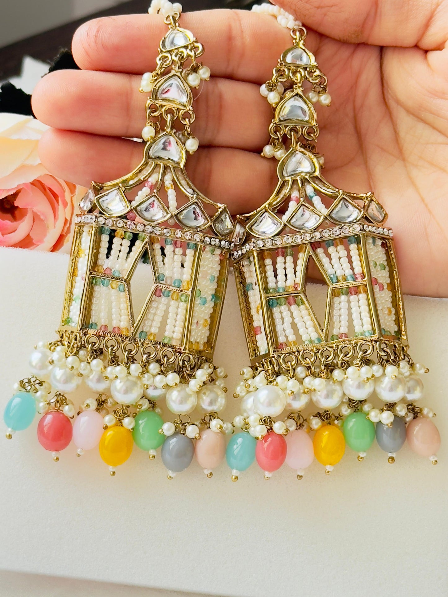 Golden Original Palki Jhumka Earrings