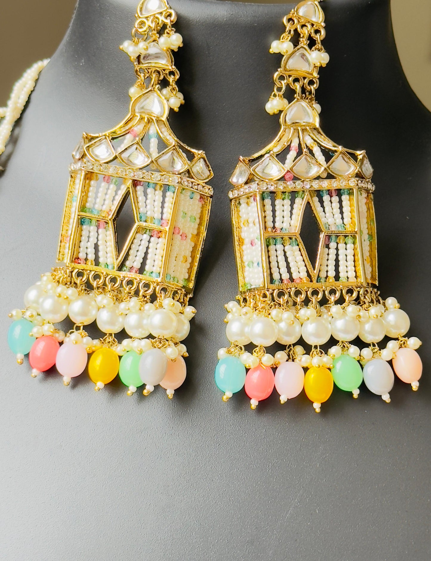 Golden Original Palki Jhumka Earrings