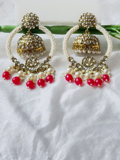 Royal Pearl Crescent Jhumkas