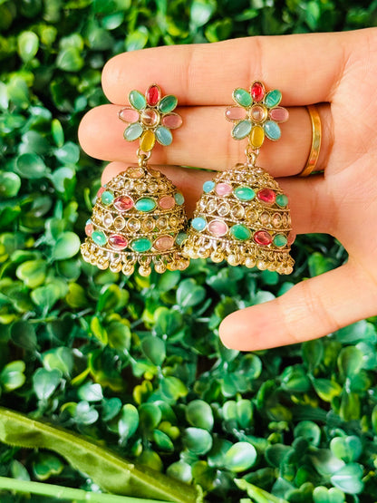 Kalyani Small Multicolor Jhumkas