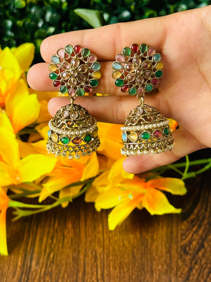 Mahek Multicolor Small Jhumkas