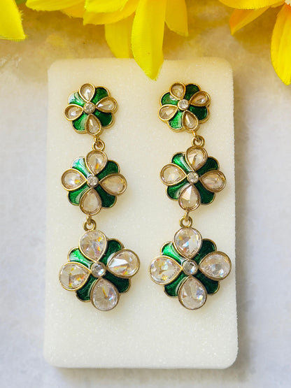 Meenal Floral Meenakari Earrings