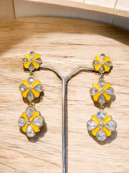 Meenal Floral Meenakari Earrings