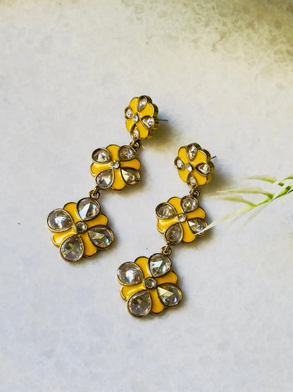 Meenal Floral Meenakari Earrings