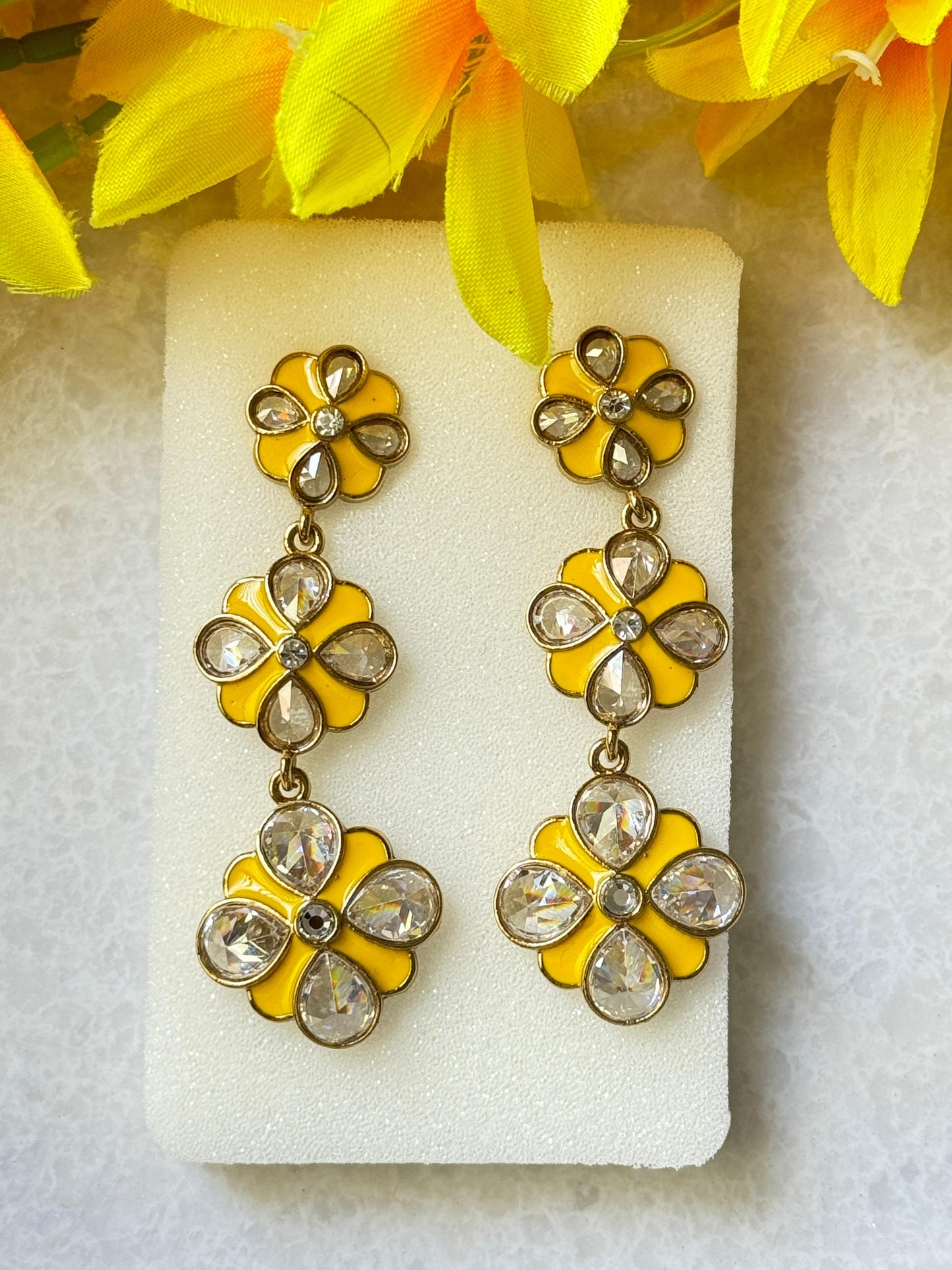 Meenal Floral Meenakari Earrings