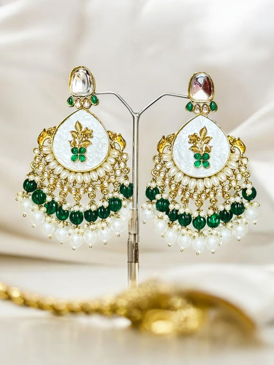 Tanya Kundan Pearl Chandbali Earrings