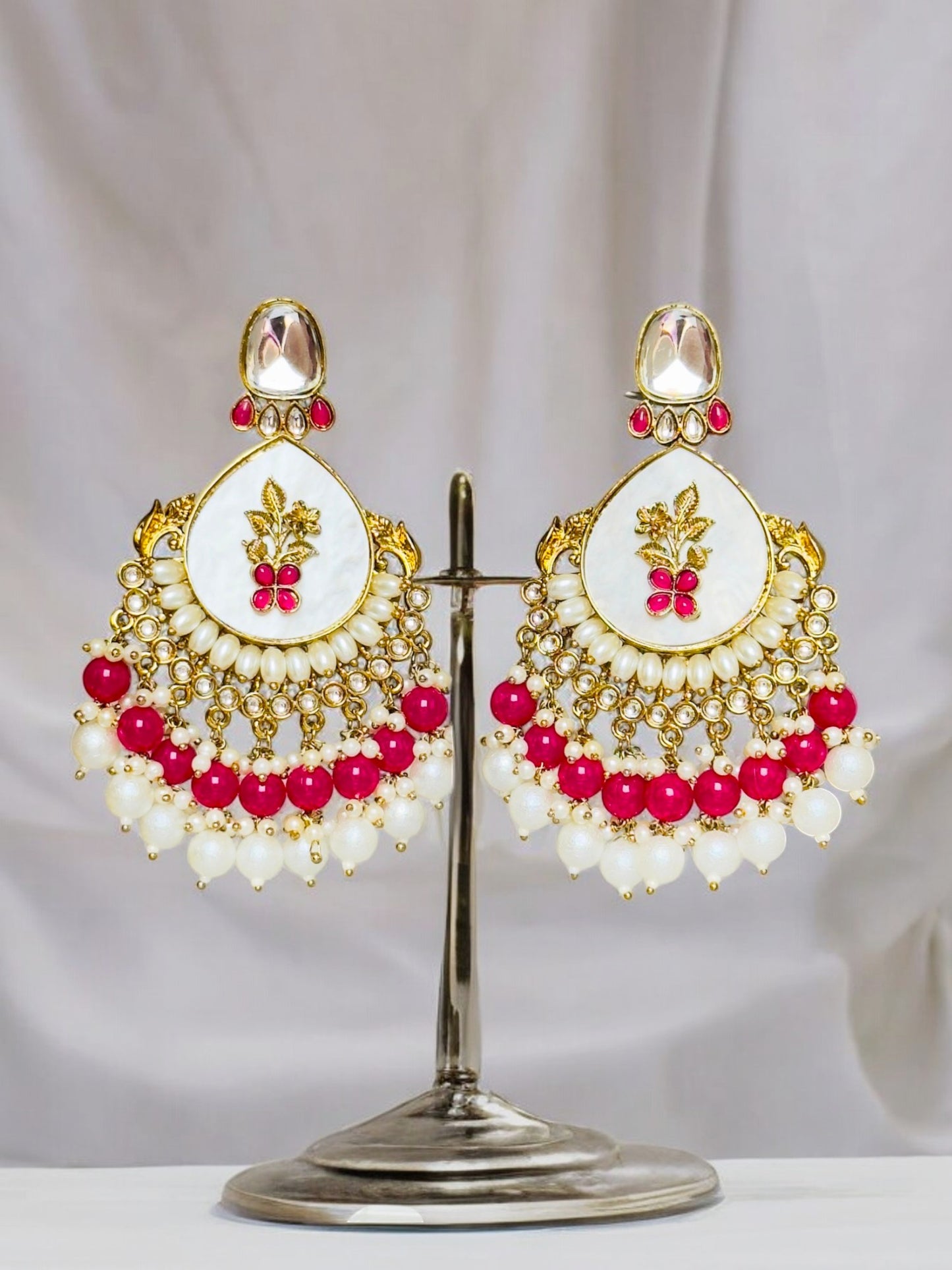 Tanya Kundan Pearl Chandbali Earrings