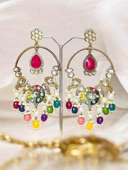 Snera Kundan Chandbali Earrings