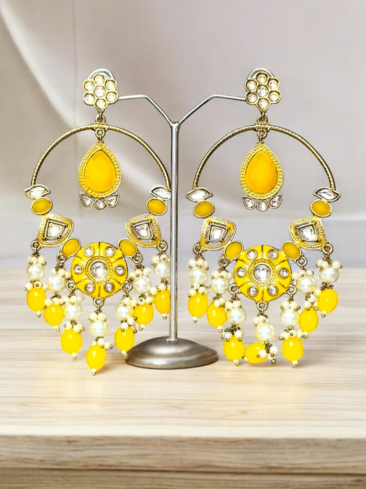 Snera Kundan Chandbali Earrings