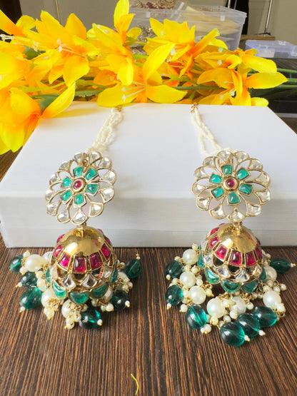 Emerald Rani Bloom Jhumkis