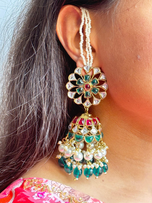 Emerald Rani Bloom Jhumkis