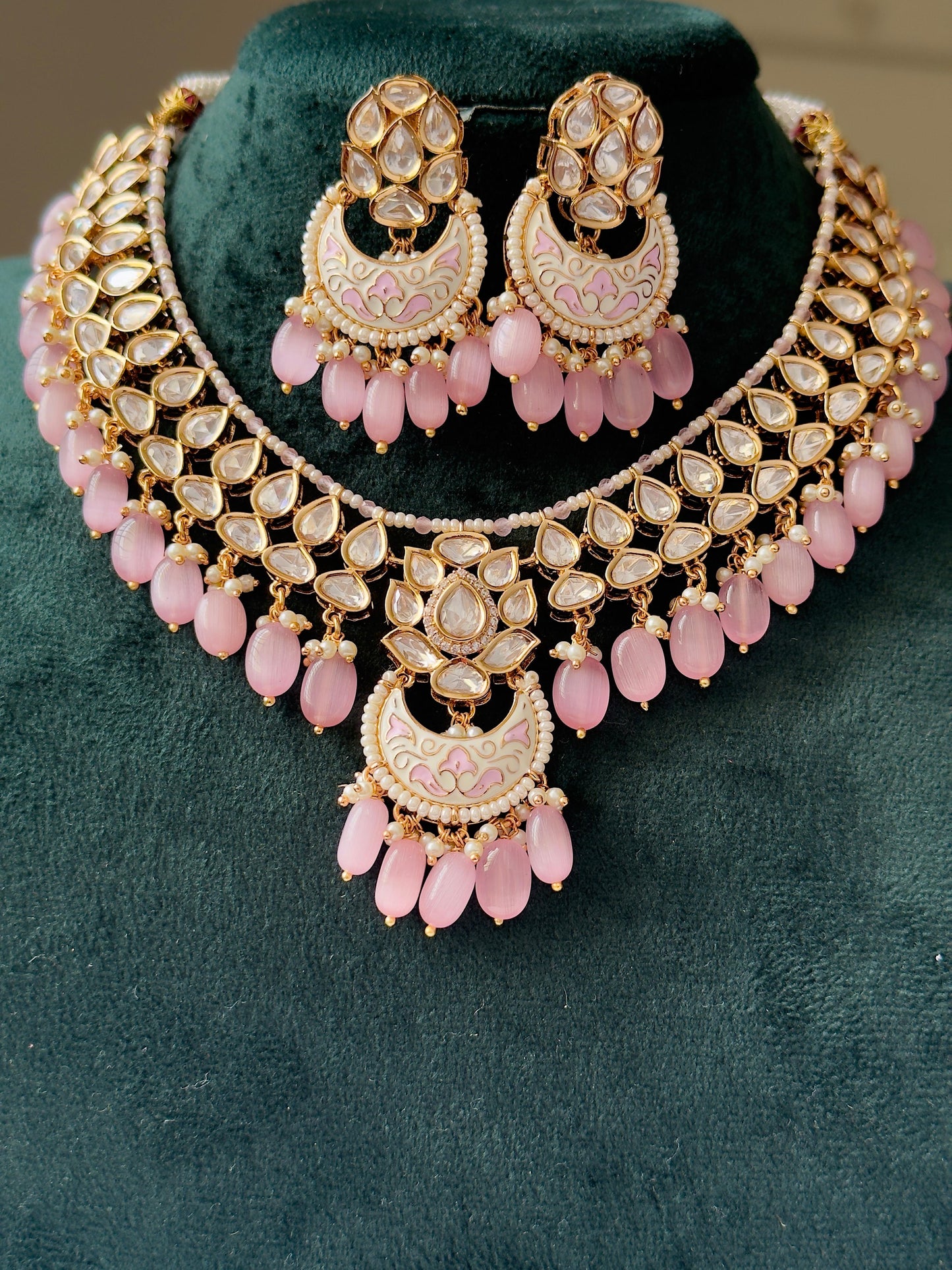 Ratnakar Pachi Kundan Polki Meenakari Necklace Set