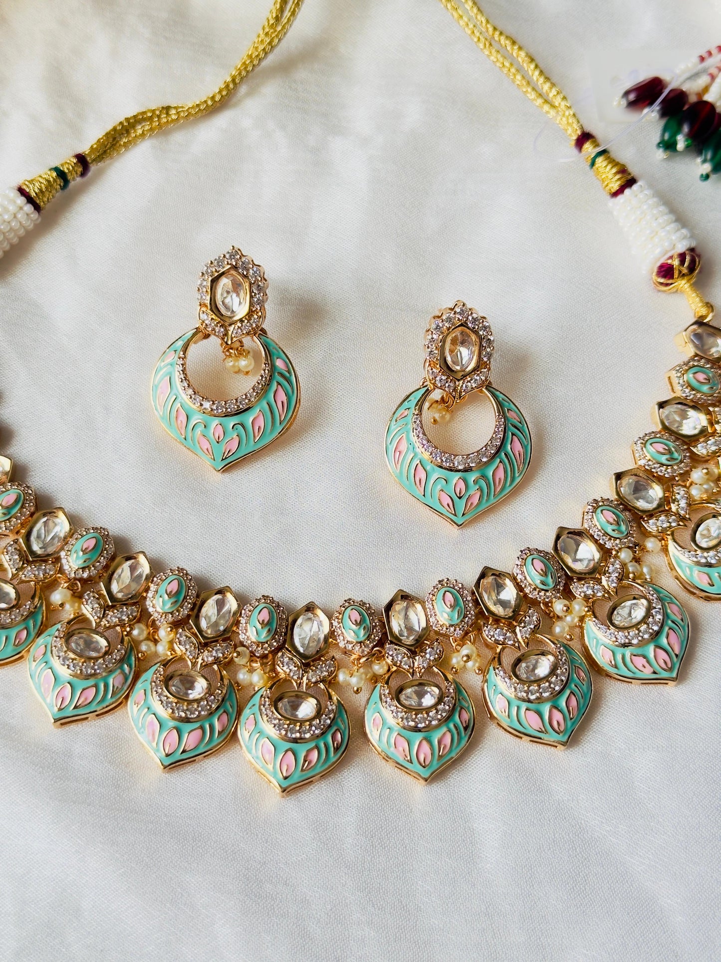 Rishvi Kundan Polki Rajwadi Necklace Set