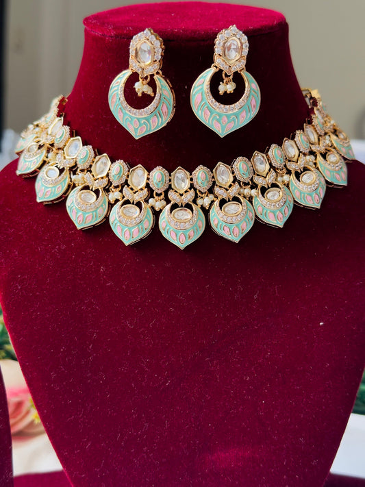 Rishvi Kundan Polki Rajwadi Necklace Set