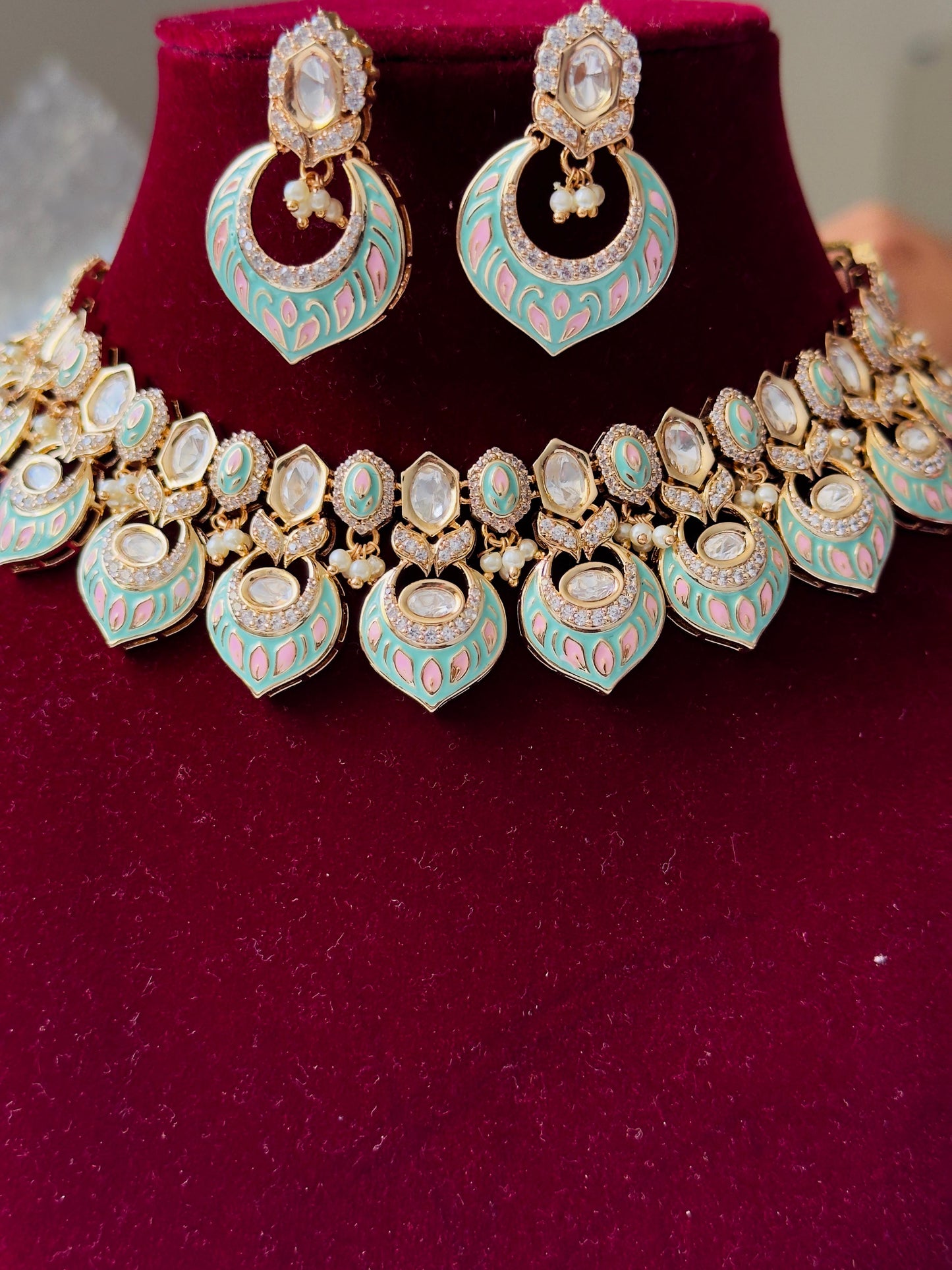 Rishvi Kundan Polki Rajwadi Necklace Set