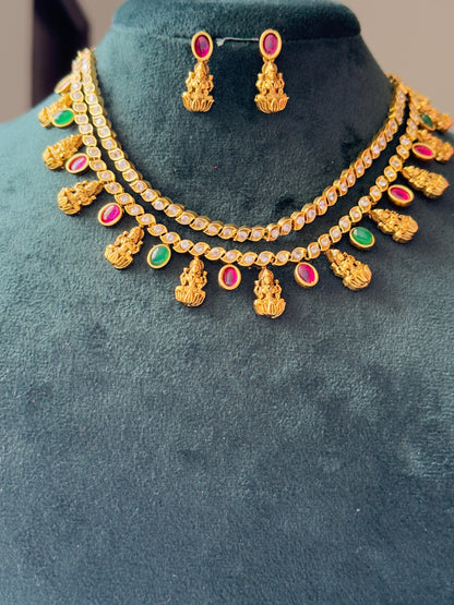 Soundarya Layered Temple Antique Necklace Set