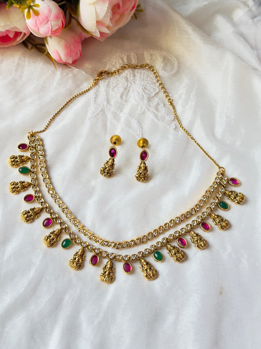 Soundarya Layered Temple Antique Necklace Set