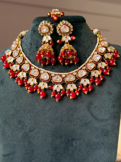 Red Kundan Necklace Set