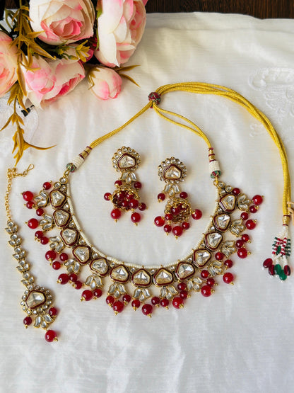 Red Kundan Necklace Set