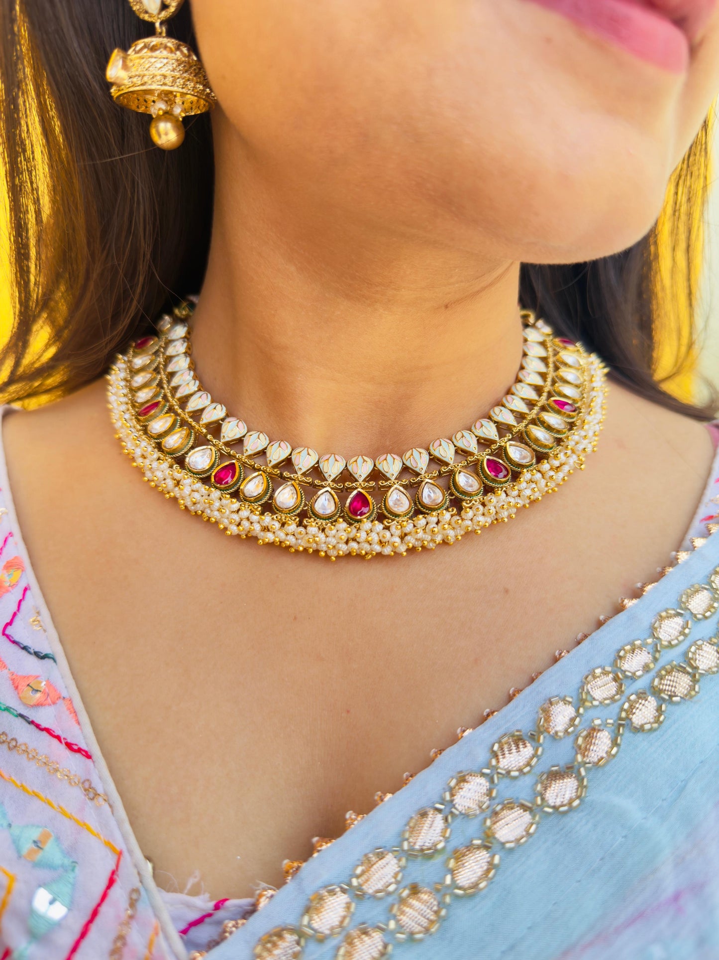 Smriti Meenakari Polki Necklace