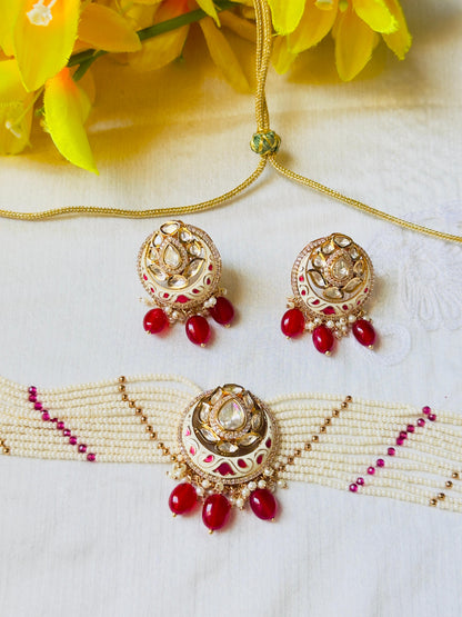 Preeta Polki Meenakari Choker Set