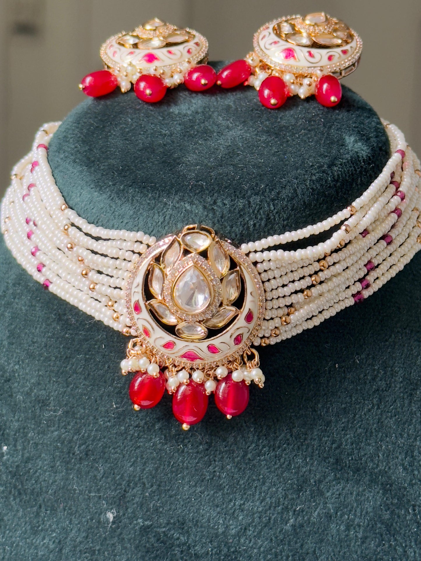 Preeta Polki Meenakari Choker Set