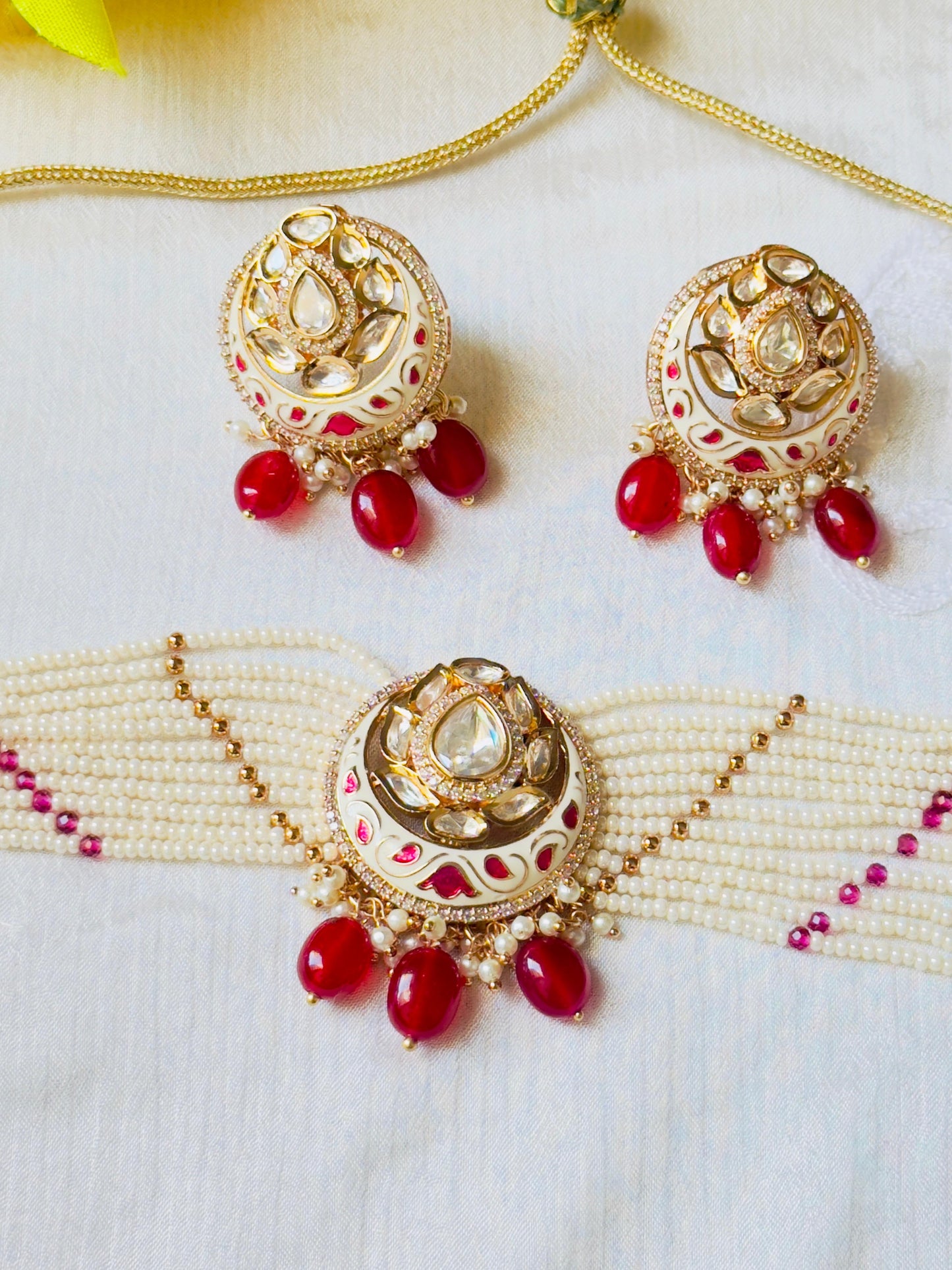 Preeta Polki Meenakari Choker Set