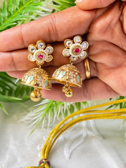 Sarla Meenakari Short Necklace Set