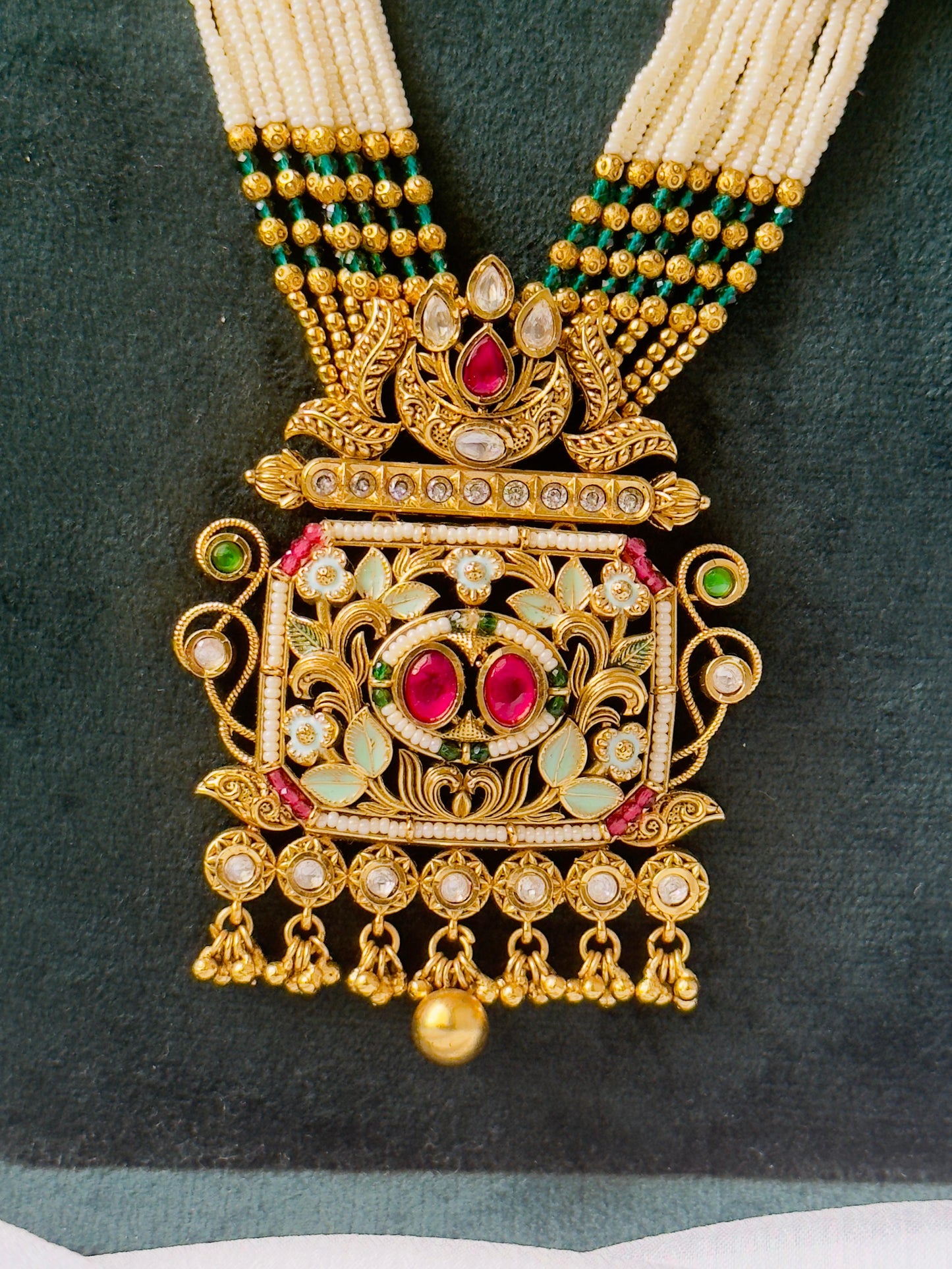 Deepika Meenakari Antique Long Necklace Set