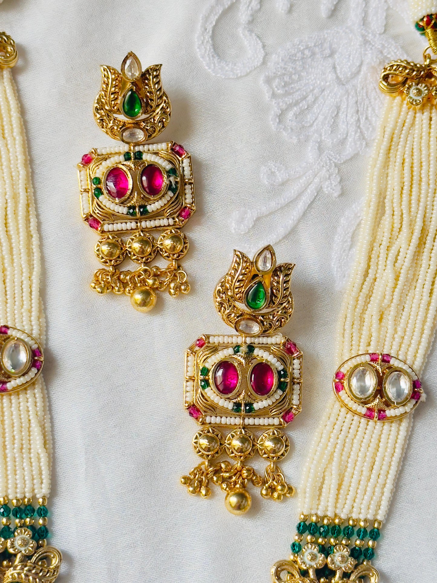 Deepika Meenakari Antique Long Necklace Set