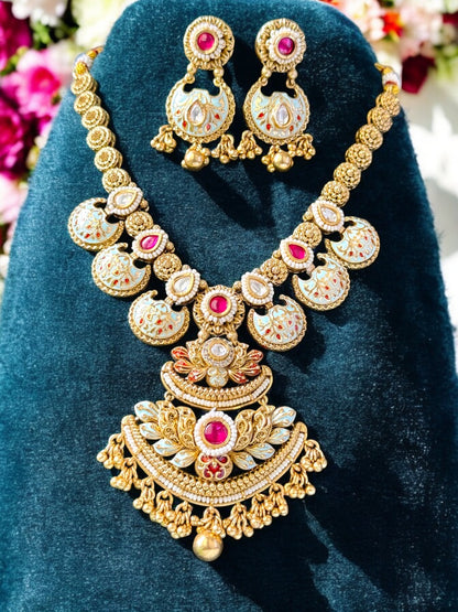 Athiya Meenakari Antique Necklace Set